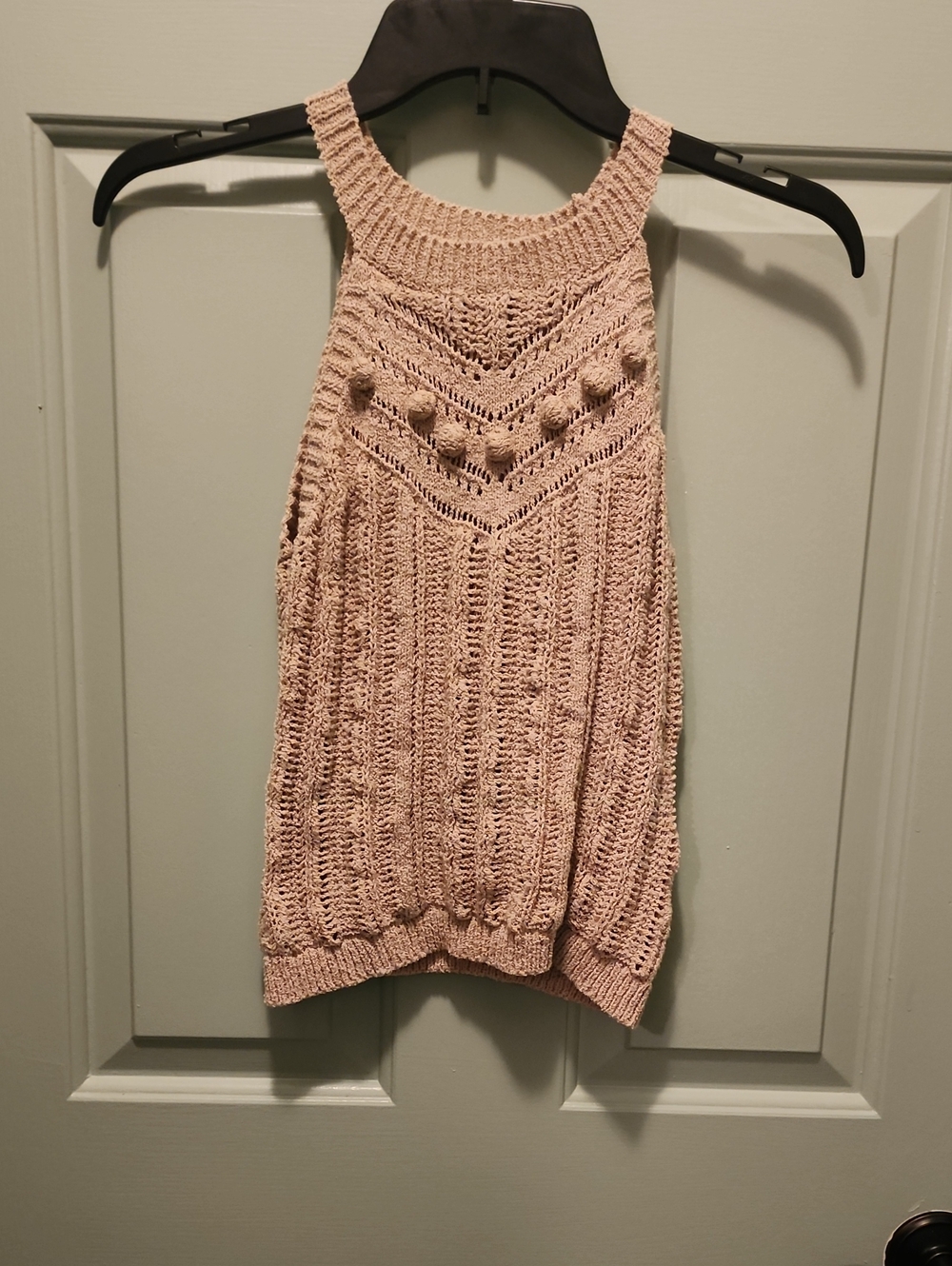 Kori Open-Knit Halter Tank in Light Mauve